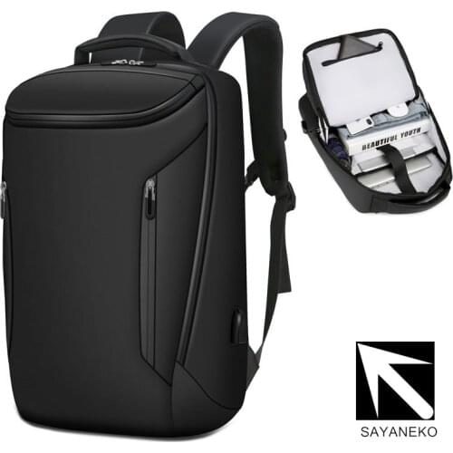 Brand Design Men Backpacks USB External Charge 15.6 Inch Laptop Backpack Shoulder Students Anti-Theft Waterproof Travel Backpack
