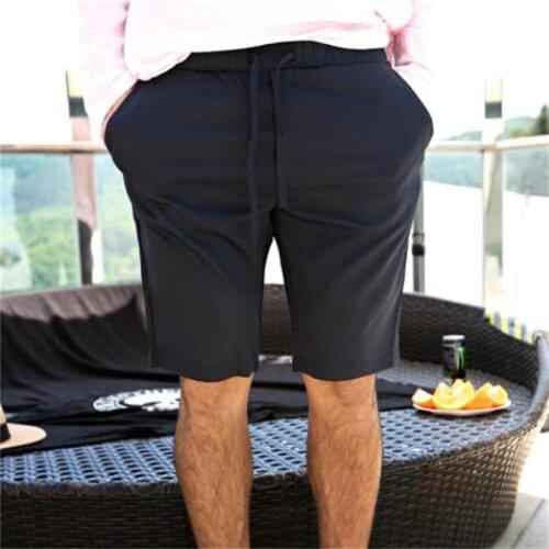 Korean fashion brand 2021 mens new summer solid color lace up straight tube fashion casual shorts popular Pants Large
