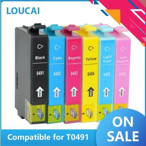 T-0491 nk Cartridges T0491 T0496 For Epson Stylus Photo R210 R230 R310 R350 RX510 RX630 RX650 Printers ink For Epson T0491-T0496
