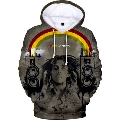 2020 Harajuku Hip HOP Bob Marley 3D Print Hoodies Sweatshirts Men Women Reggae Sweatshirts Print Pullover Tracksuit Clothes