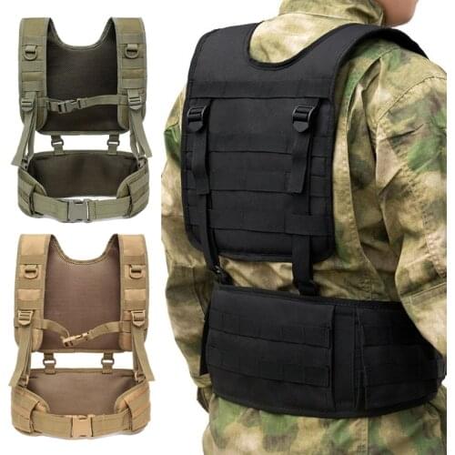 Military Molle Vest Tactical H-shaped Soft Padded Waist Belt Men Hunting Airsoft Combat Combat Assault Chest Rig Vest