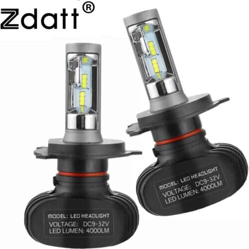 Zdatt LED h7 h4 h11 h1 hb3 hb4 Car Headlight Bulb 6000K 60W 8000LM Fog Light Fanless Mini Size CSP 12V 24V Truck Auto Lamp