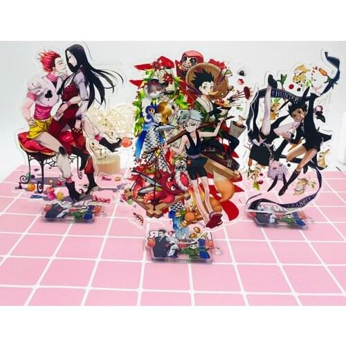 1 Pcs New Japan Anime Hunter X Hunter Gon Freecss Killua Zoldyck Acrylic Action Figure Stand Model Desk Plate Holder Toys Gift