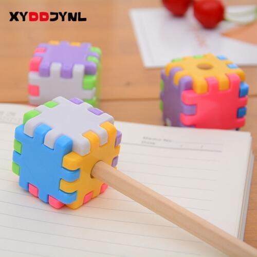 1 Pcs Creative Kawaii Detachable Building Blocks Pencil Sharpener Cutter Knife Stationery Student Prize School Supplies