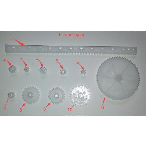 11 kinds gear / each 5PCS Total 55PCS /motor plastic gear/ Toy Accessories / Technology Model Accessories