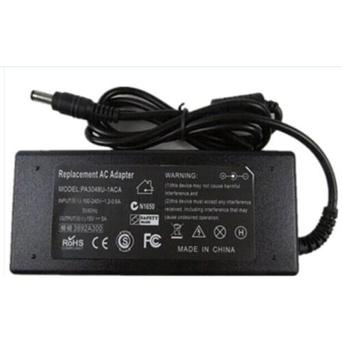 15V 5A 75WAC /DC Power Supply Adapter Battery Charger for Toshiba Satellite R15 R20 R25 U200 U205