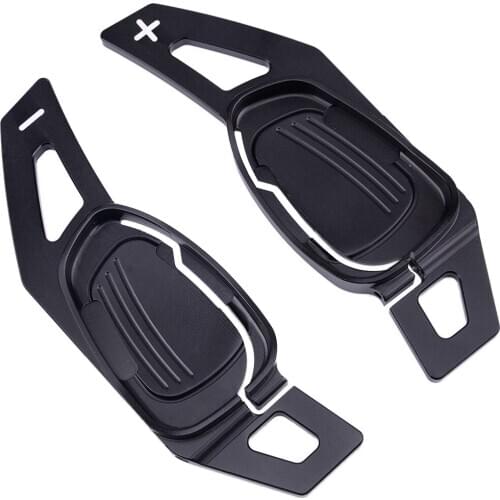 2pcs Car Steering Wheel Shift Paddle Shifter Extension Aluminum Alloy Black Fit for Audi A5 S3 S5 SQ5 RS3 RS6 RS7