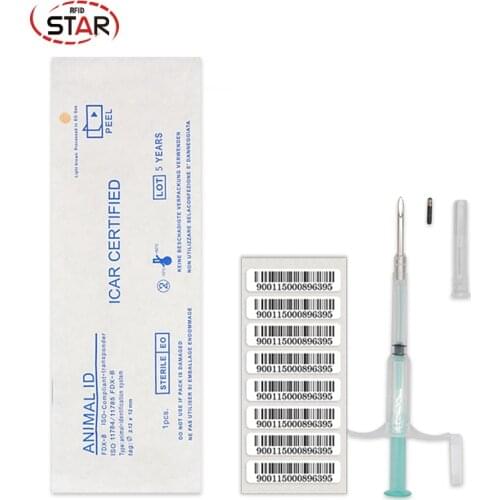 20pcs ISO FDX-B 2*12mm Pet Microchip Tag RFID Syringe with needle for sheep cattle pig identification