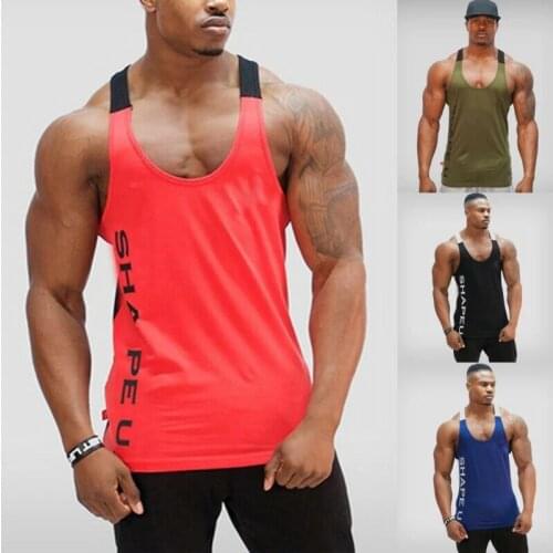 2021 Casual Men Bodybuilding Sport Fitness Workout Vest Muscle Sleeveless Shirt Tank Top Plus Size M-2XL -40