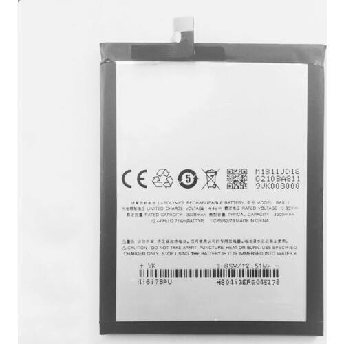 5pcs/lot BA811 3300mah Replacement Phone Battery ForMeizu Meilan 6T Mobile Phone Replacement Li-ion Battery