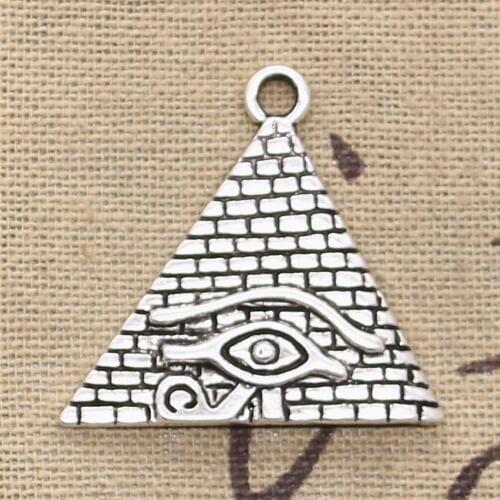 5pcs Charms Egyptian Pyramid Eye Of Horus 30x31mm Antique Making Pendant fit,Vintage Tibetan Silver color,DIY Handmade Jewelry
