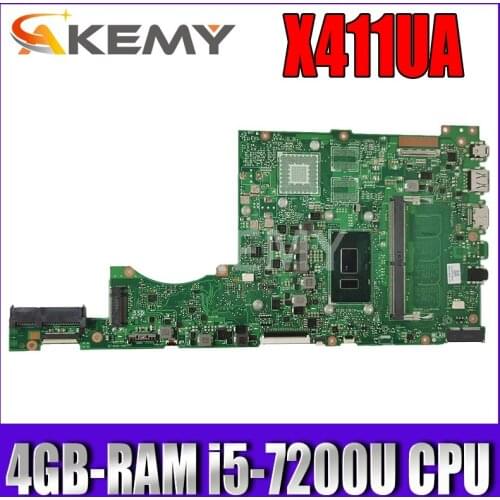 Akemy For Asus X411 X411U X411UN X411UQ Laptop Motherboard X411UA MainBoard Tested W/ 4GB-RAM i5-7200U CPU