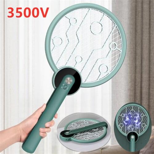 3500V Rechargeable USB Electric Mosquito Swatter Fly Insect Handheld Fly Killer Portable Racket Mosquito Swatter Home Products