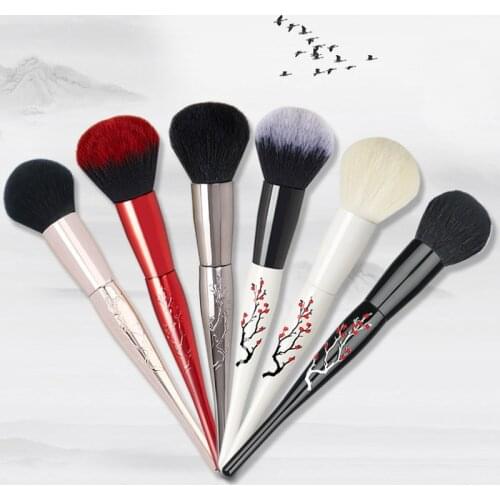Large Powder Blush Brush White Plum Professional Cosmetic Brushes Set Face Contour Brush Eye Shadow Lip Brush Beauty Makeup Tool