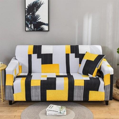 Nordic Geometry Print Stretch Sofa Cover All-inclusive Dust-proof Elastic Armchair Couch Slipcovers 1/2/3/4 Seat for Living Room