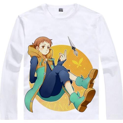 The Seven Deadly Sins T-Shirt King Harlequin Shirt heat-transferred Long sleeves t-shirts anime Fan kawaii costume t-shirts a