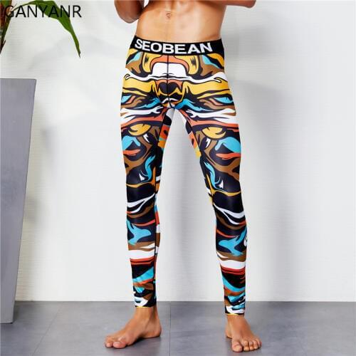 GANYANR Running Tights Men Sport Leggings Basketball Compression Pants Fitness Gym Athletic Jogging Bodybuilding Winter Sexy Gay
