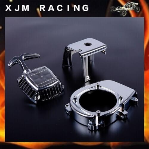 Engine Chrome Cover Fit Zenoah G320 Rovan 32cc 36CC for 1/5 HPI ROFUN ROVAN KM Baja 5B 5T 5SC LOSI 5IVE-T Rc Car Parts
