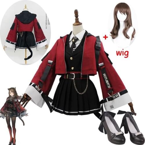 Arknights game! SkyFire TEXAS Cosplay Costume Women Cute Dress Halloween Carnival Uniforms Wig Free Shipping