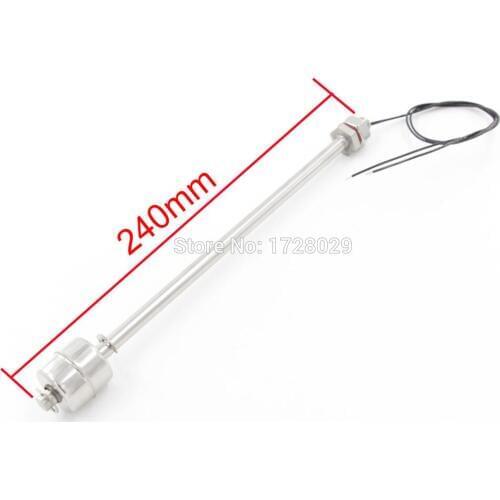 Customized Water Level Sensor Vertical Stainless Steel Floating Switch 240mm Body Length