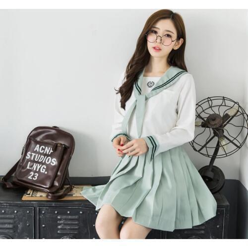 School uniform set Student uniform tie Sailor suit set Table costume Japanese school uniform Girl Autumn Long sleev
