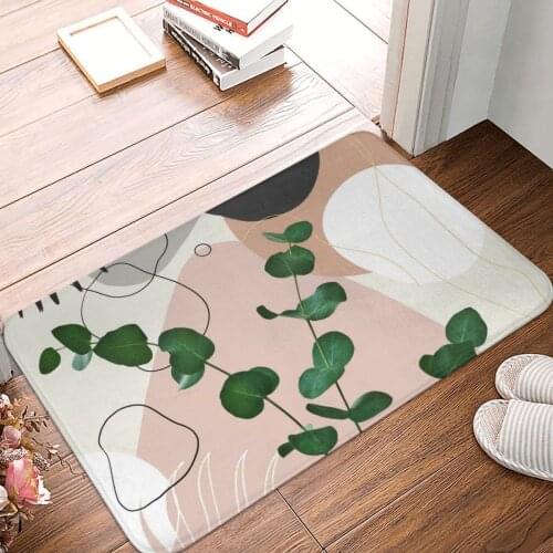 Eucalyptus Fan Palm Finesse Doormat Carpet Mat Rug Polyester Non-Slip Floor Decor Bath Bathroom Kitchen Living Room 40*60