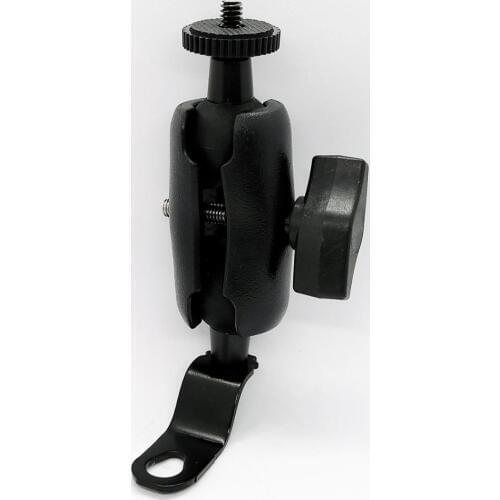 Motorcycle Mirror Rear View Mount with 6 CM Double Socket Arm 1/4''-20 Thread for Camera and DVR Fit with 1'' 2.5 CM Ball Mount