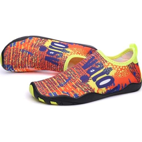 Summer Unisex Pattern Aqua Shoes Swimming Upstream Beach Water Shoes Slip on Couple Barefoot Wading Shoes Sneakers Women