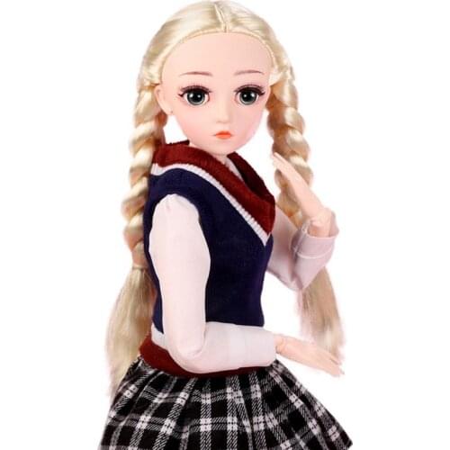 BJD-Dolls 1/4 SD Doll 18 Inch 18 Ball Jointed Doll DIY Toys with Accessory Clothes Shoes Makeup Birthday Gift for Girls
