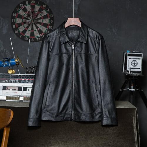 Men Leather Jacket 100% Natural Cowhide Leather Coat Male Skin Clothing Autumn Spring Asian Size 6XL Wholesale Drop Shipping