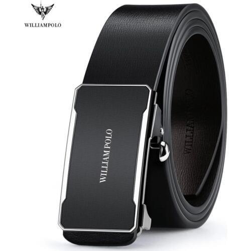 Automatic Buckle Luxury Brand Male Belts Black Strap Original Natural Cowskin Belts 068