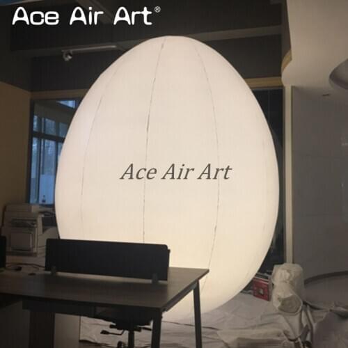 Inflatable Easter decorations 2m high LED light white oval egg night Decorations for parties and advertisements