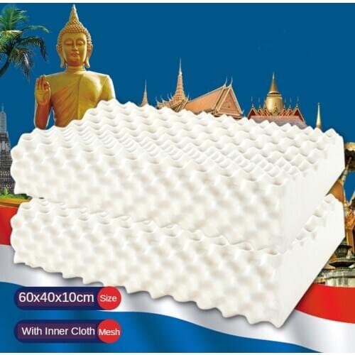 Thailand Original Natural Latex Pillow Health Care Vertebrae Orthopedic Physiotherapy Negative ion Neck Massage Pillow
