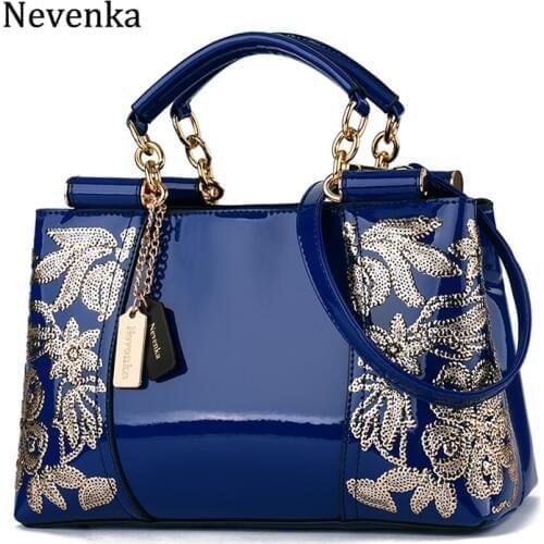 Nevenka Embroidery Women Bag Leather Purses and Handbags Luxury Shoulder Bags Female Bags for Women 2019