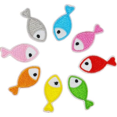 New Fish Badges Patches for Kids Clothing Iron Embroidered Patch Applique Iron Sew on Patch Sewing Accessories for DIY Clothes