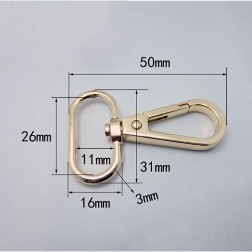 Wholesale 100pcs Curved Lobster Clasps Swivel Trigger Clips Snap hook dog hook bag hook For Key Ring Or Handbag