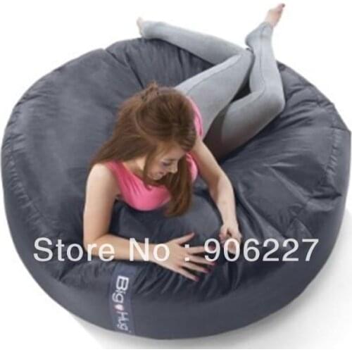 The original!! ISLAND style CHARCOAL bean bag cushion , round sleeping prouf , large beanbag snap bed - free shipping