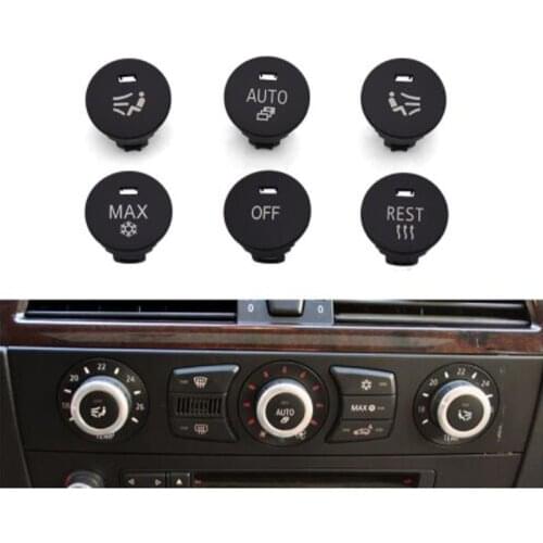 For BMW 5 Series E60 Air Conditioning Panel Switch Button Central Control Knob Cover MAX AUTO OFF REST Seat Ventilation