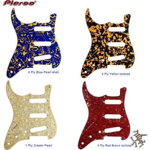 Pleroo Custom Guitar Parts - For Left Handed 62 Year 11 Screw Hole Standard St SSS Guitar pickguard Scratch Plate