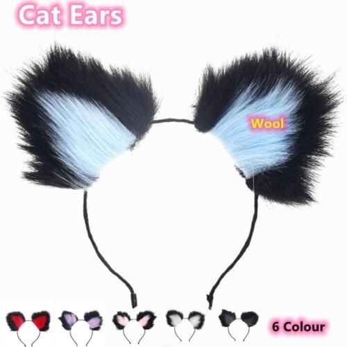 Sexy Erotic Costumes of Halloween Headwear Headband with Plush Cat Ears for Couples Animal Cosplay Fetish Bdsm Flirt Sex Toys