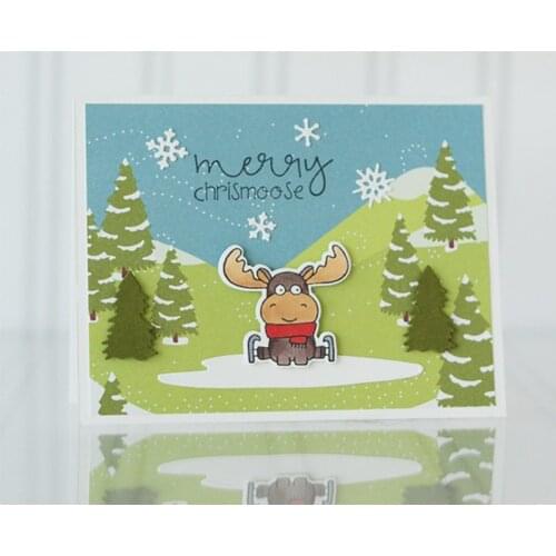 Merry Christmas Animals Clear Stamps Seal for Scrapbooking Decorative Cards Making Paper Crafts Supplies Transparent Stamps 4*6