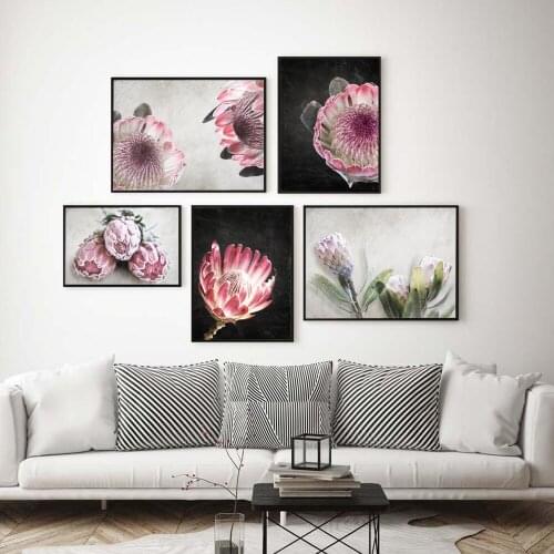Scandinavian Style King Tea Flower Nordic Posters And Prints Wall Art Canvas Painting Wall Picture For Living Room Home Decor