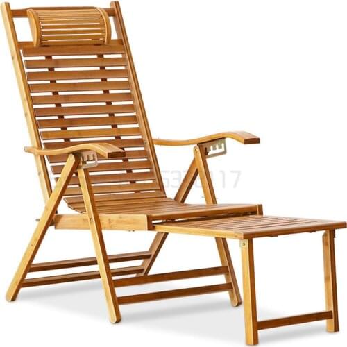 Folding recliner lunch break bamboo chair noon sleep cool chair old family leisure balcony rocking chair