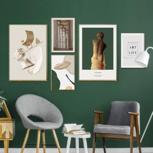 Nordic Venus Sculpture Posters And Prints Abstract Pattern Art Life Wall Art Canvas Paintings Pictures Living Room Home Decor