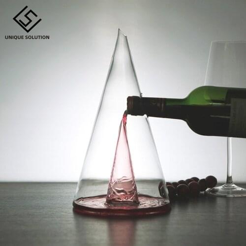 Glass Wine Decanter Fast Waterfall Pyramid Whiskey Seperator Hand Made Divider Wine Accessories Bar Tools