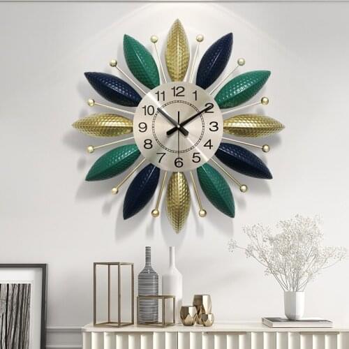 Home Decoration 3d Wall Clock Living Room Wall Decor Modern Design Metal Wrought Iron Office Study Hanging Decor Reloj De Pared
