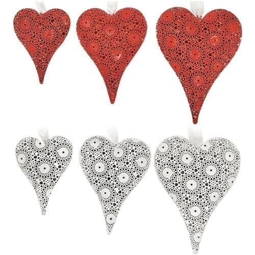 Valentines Day Home Decor Pendant Metal Hollow Pattern Love Crafts Ornaments Wedding Props Hanging Love Decoration Pendants