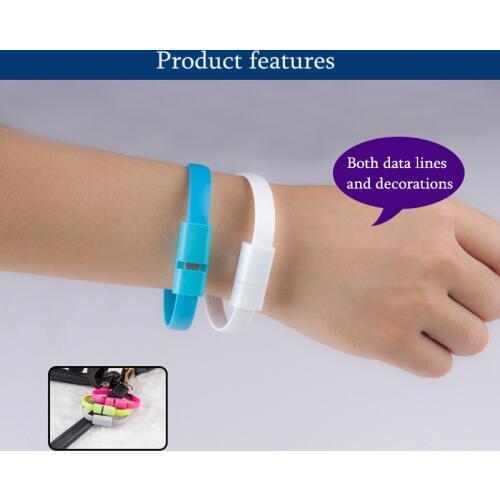 USB Cable Charging for Iphone Samsung Phone Charger Cables Wristband Bracelet Micro USB Cable Wire Sync Data Usb Charger Cord