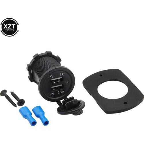 12-24V USB Charger for Motorcycle Auto Truck ATV Boat LED Car 3.1A Dual USB Socket Charger Power Adapter Outlet Power