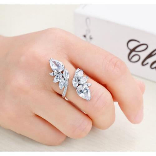 Charms Two Colors Olive Tree Branch Leaf Open Ring for Women Girl Wedding Rings Adjustable Knuckle Finger Jewelry Xma CRP225E